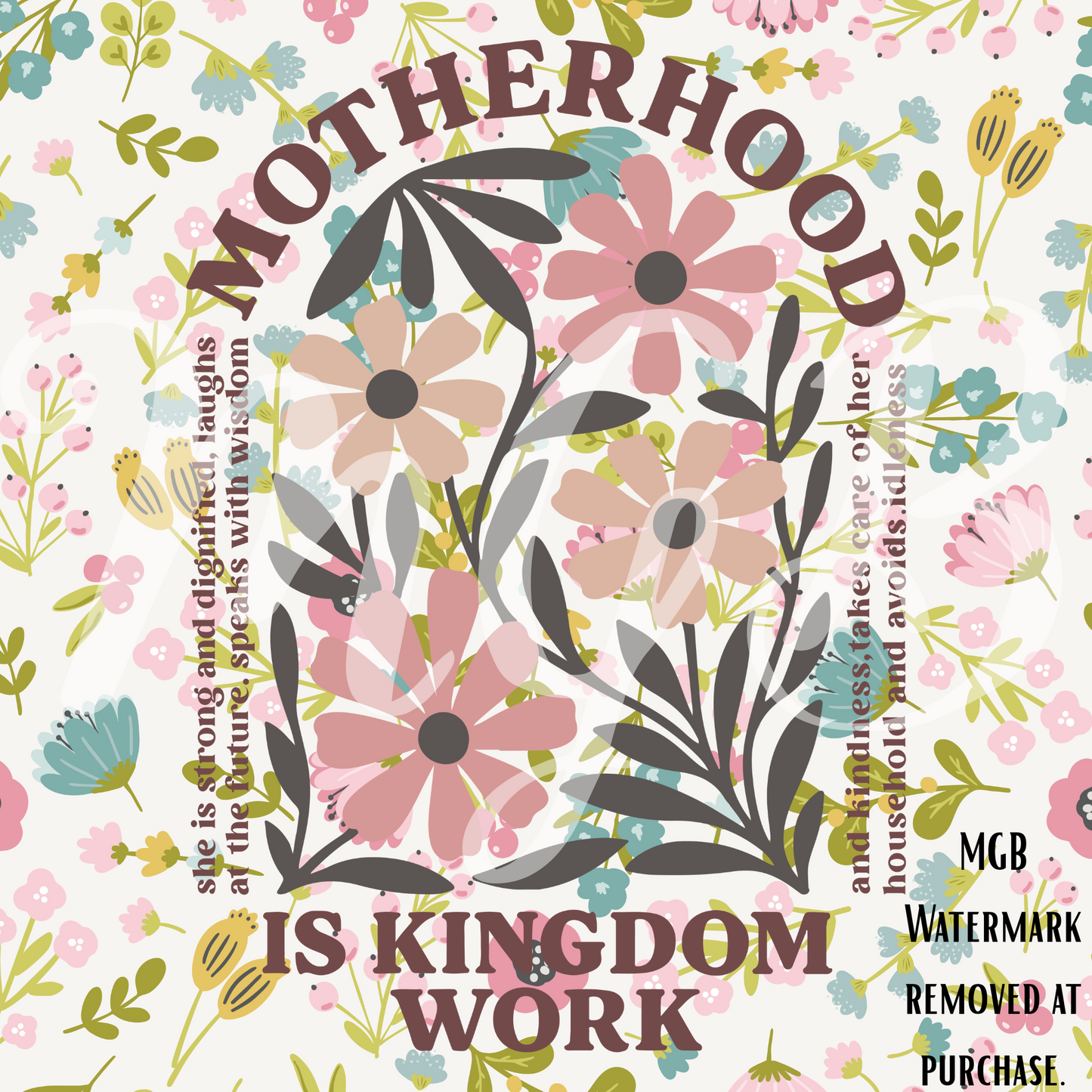 Motherhood is Kingdom Work T-Shirt (Front & Back Design)